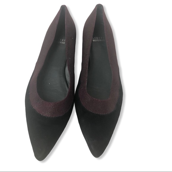 Stuart Weitzman Regent Suede Textured Leather Flat - Picture 10 of 15